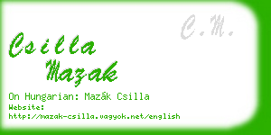 csilla mazak business card